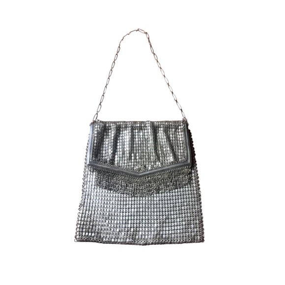 RARE Vintage French Art Nouveau Silver Mesh Princess Handbag Purse Antique